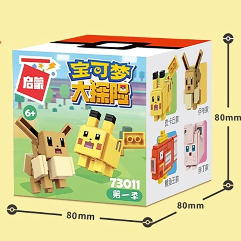 Pokemon Quest 8 styles Building Blocks Set Pikachu Mewtwo Jigglypuff Charmander Eevee Squirtle Bulbasaur Anime Toy Figures Gift