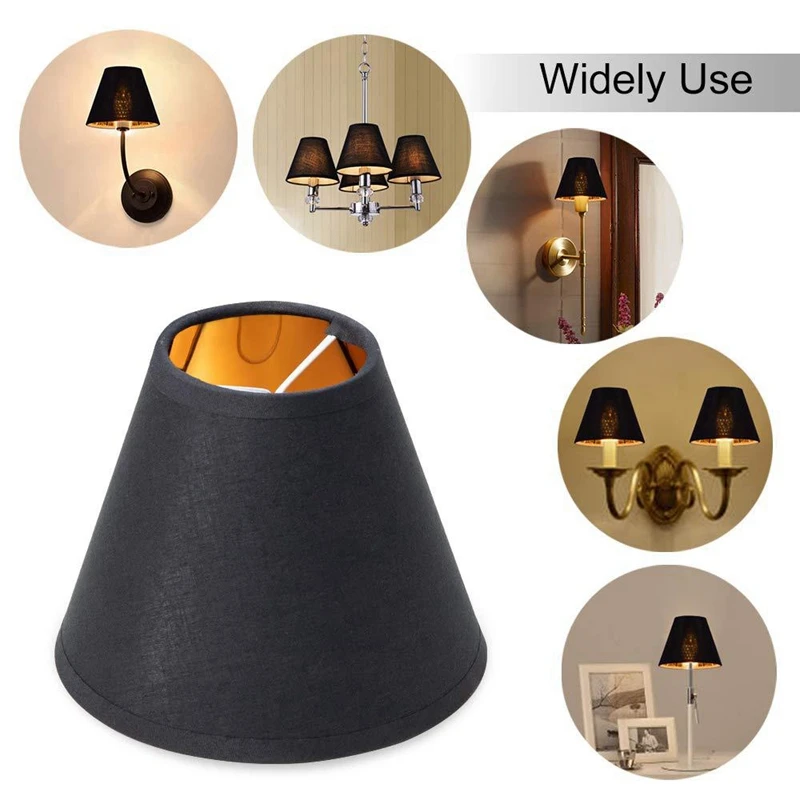 LBER Small Lamp Shade Set of 3 Chandelier Shade Small Lamp Shade Clip for Candelabra Bulbs Table Chandelier Wall Lamp