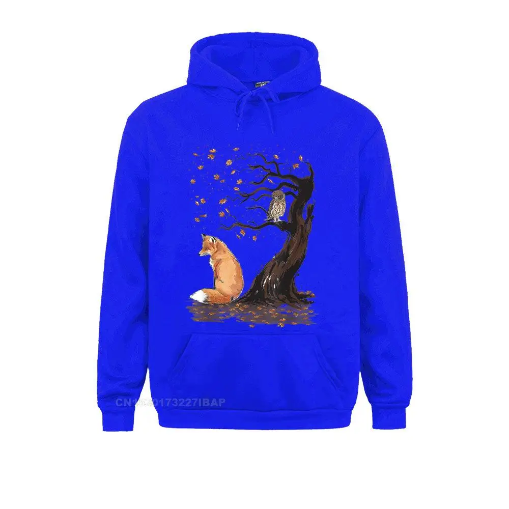 Fox and Owl on the Tree Animal Lover Cute autumn leaves Hoodie Hip hop Women Hoodies comfortable Clothes Fashion Sweatshirts