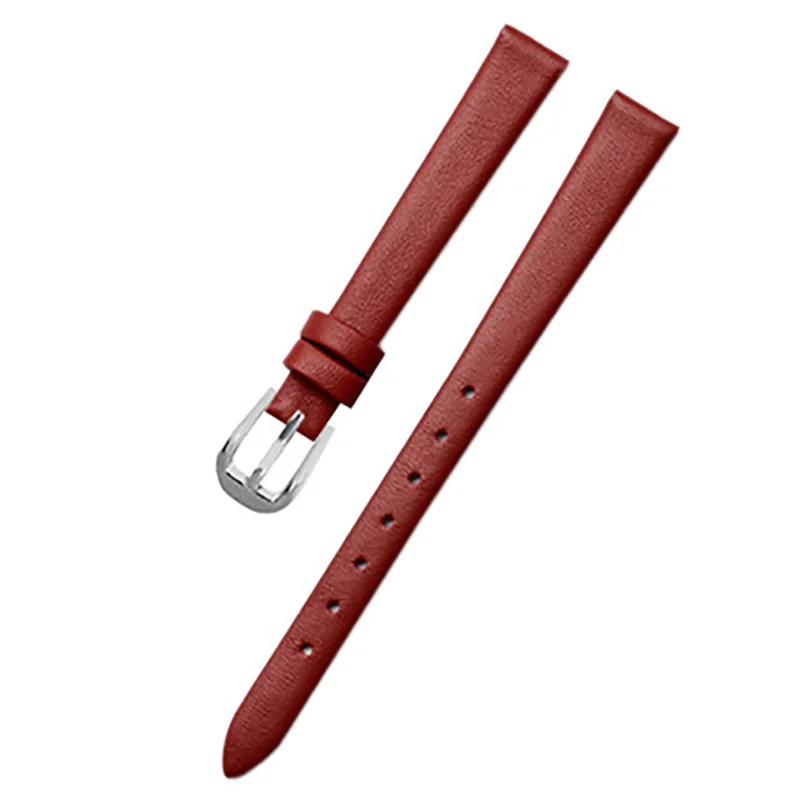 Genuine Leather Watch Bracelet Women  fashion Watchband Wristwatches Mini Band 6mm 8mm 10mm 12mm 14mm Small Size Watch strap red