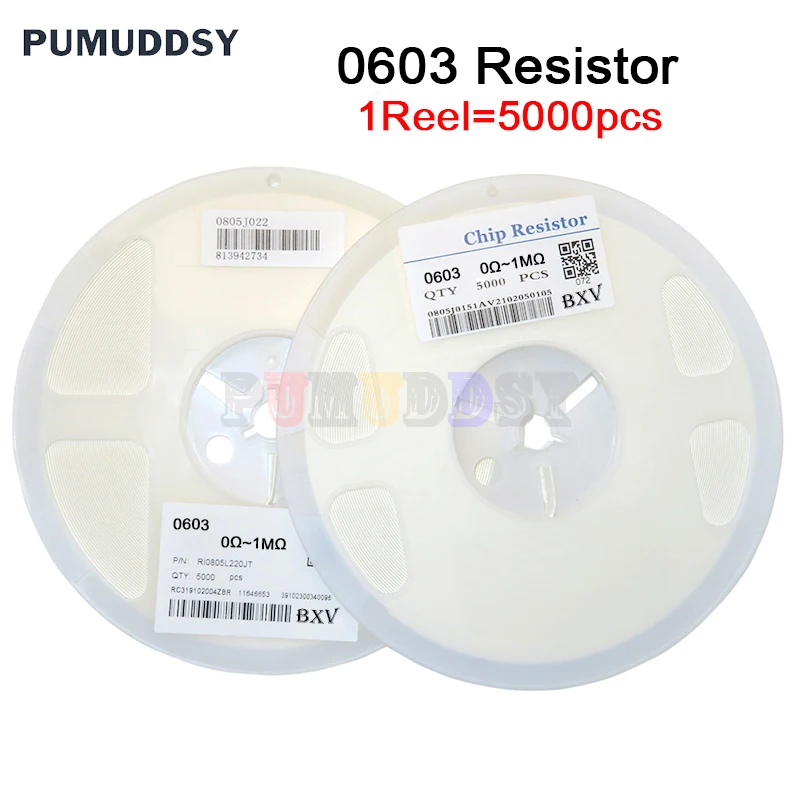 

5000PCS 0603 SMD 1/8W 0 ohm ~ 10M ohm chip resistor 0 10R 100R 220R 330R 470R 1K 4.7K 10K 47K 100K 0 10 100 330 470 ohm
