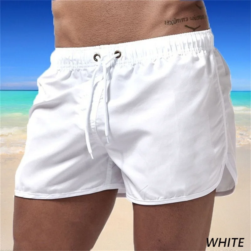 Summer Pocket Swimming Shorts for Men Swimwear Male Swimsuit Homme Trunks Bathing Beach Jogging Surf Casual Short Board Pants