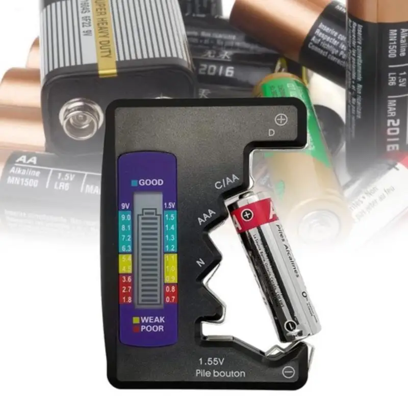 الرقمية جهاز اختبار بطارية شاشة الكريستال السائل C D N AA AAA 9 فولت 1.5 فولت زر خلية قدرة البطارية تحقق كاشف السعة التشخيص أداة