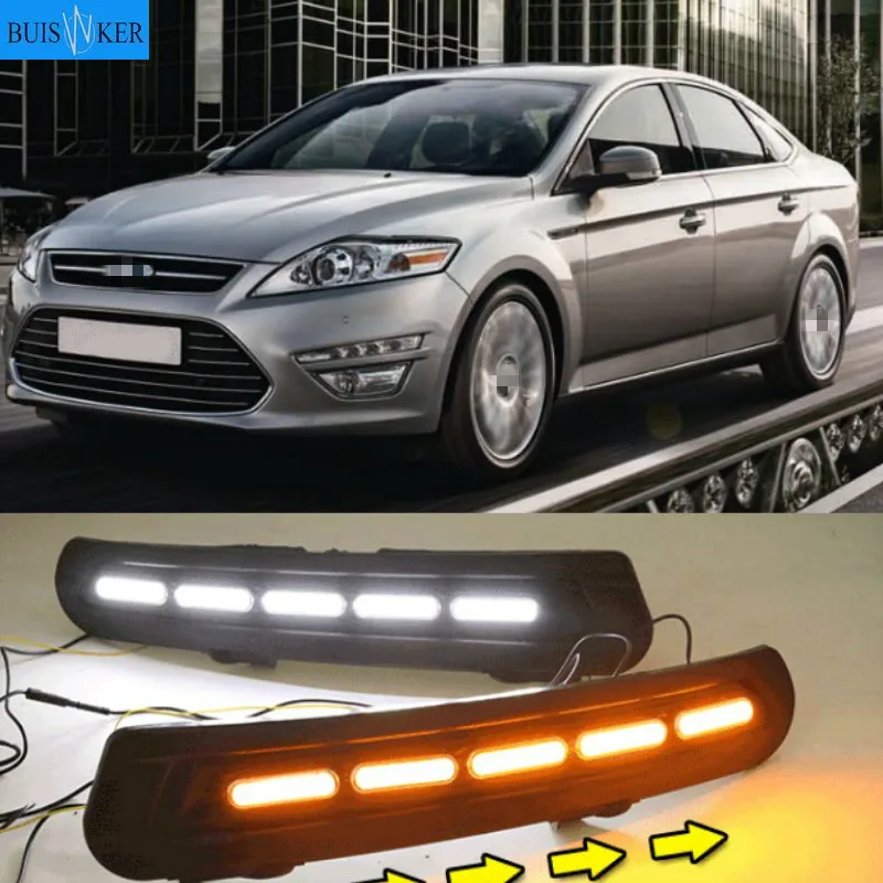 

1Pair For Ford Mondeo 2011-2013 Car-styling Front LED DRL Daytime Running Light Daylight Driving Fog Lamp Flashing light