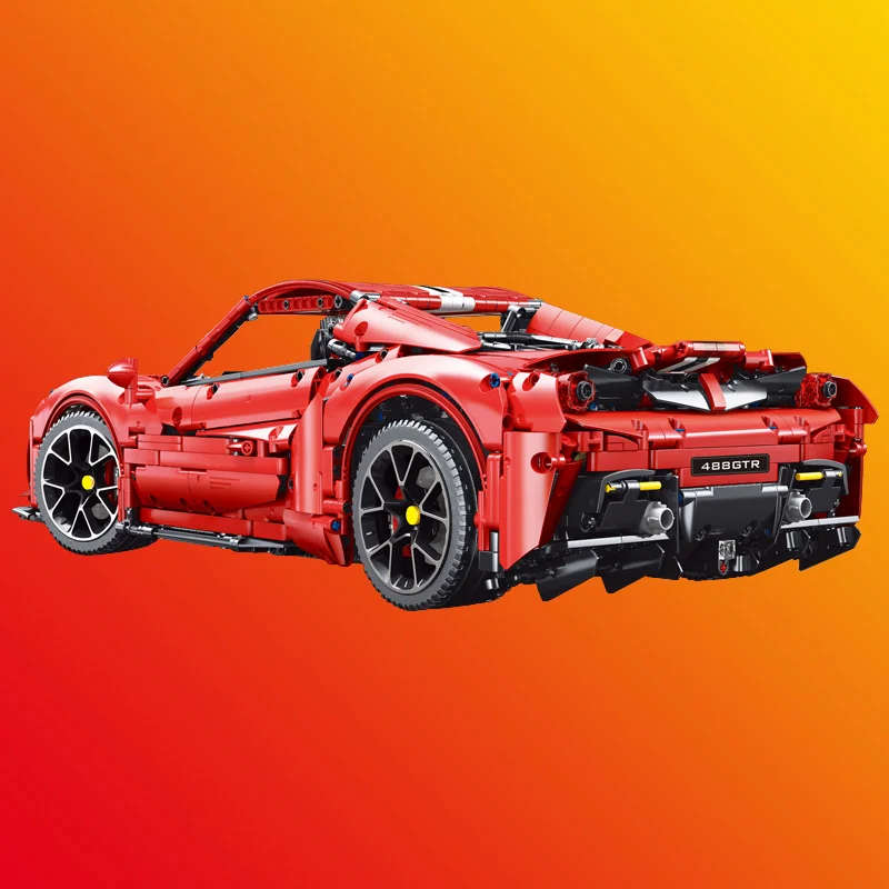 IN STOCK MOC Technical 1:8 Super Sports Car 488 Building Blocks Model Bricks Assembling Toys for Boys Birthday Gift Set