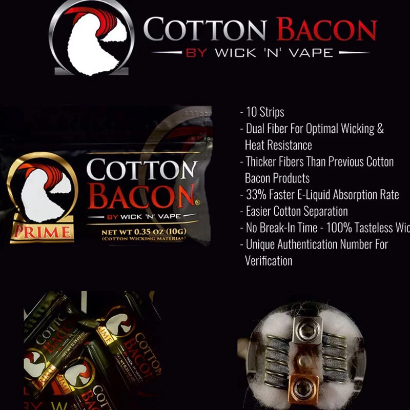 Sharevape Cotton Thịt Xông Khói Thuốc Lá Điện Tử Vàng Phiên Bản Phù Hợp Cho RDA RTA Atomizer Xe Tăng Đầu Đốt Vape Ecig Phụ Kiện