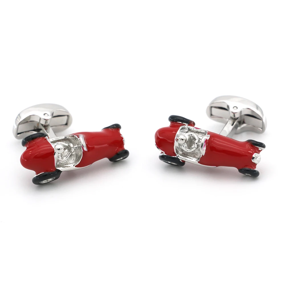 Automobile Design Vintage Car Cufflinks For Men Quality Copper Material Red Color Cuff Links Wholesale&retail