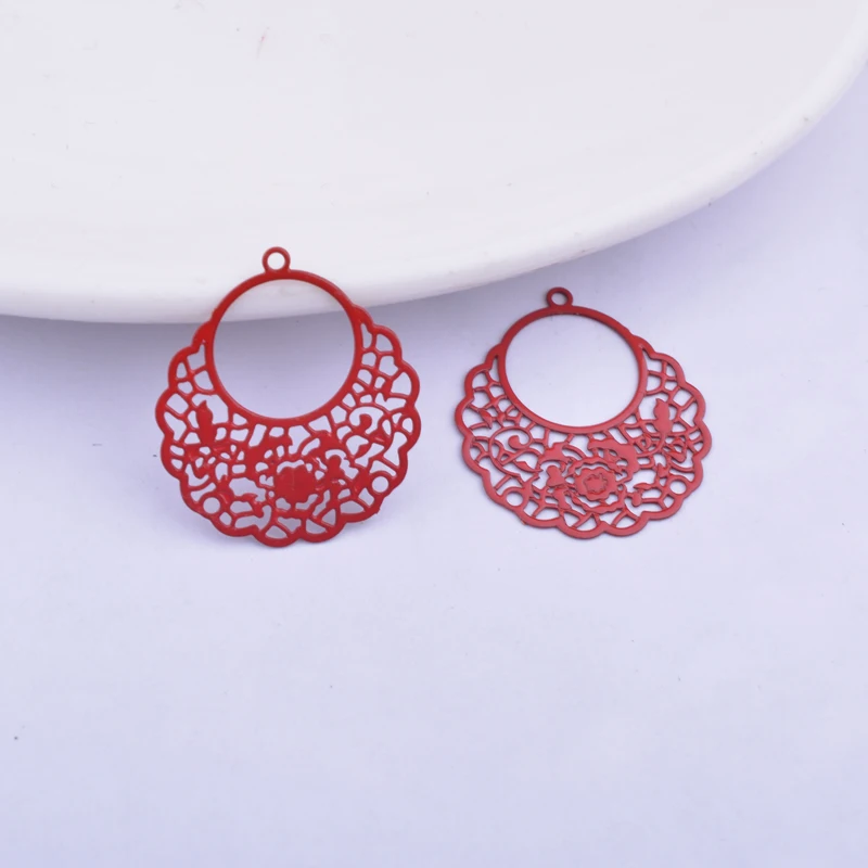 50 Stück AC7642 20*22mm Messing Laser-geschnittene Dünne Anhänger Silberfarben Charm DIY Schmuck Ohrring Herstellung – Detail 13