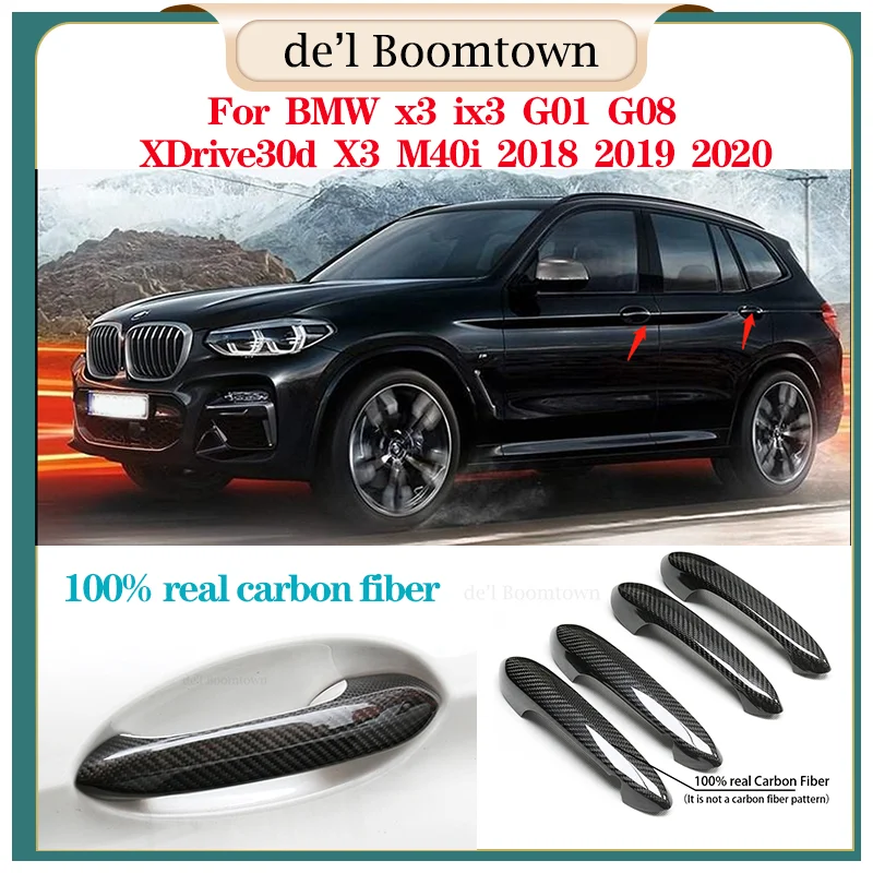 

New For BMW x3 ix3 G01 G08 xDrive30d X3 M40i 2018 2019 2020 Car 100% Real Carbon Fiber Door Handle Cover accessories