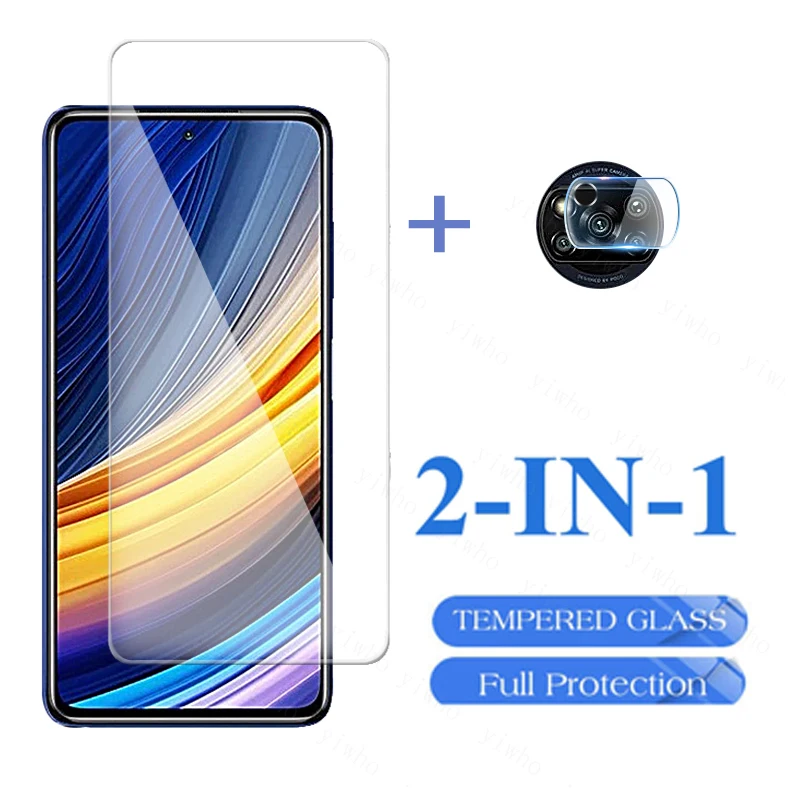 2in1 Glass For Xiaomi Poco X3 Pro Glass For Poco X3 Pro Full Screen Protector Pocophone X3 Pro F3 m3 x3Pro f M x 3 NFC Lens Glas