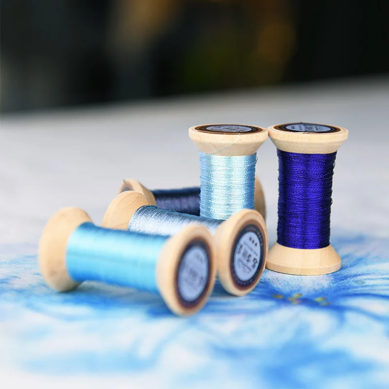 Sapphire blue series of Gold Line/French embroidery  thread/embroidery spool/colorful gold embroidery thread/ 50 meters/piece