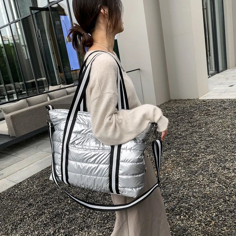 2021 inverno nuove grandi borse a tracolla spazio borse imbottite in cotone donna borse tote di grande capacità shopping da donna Bolsa Feminina