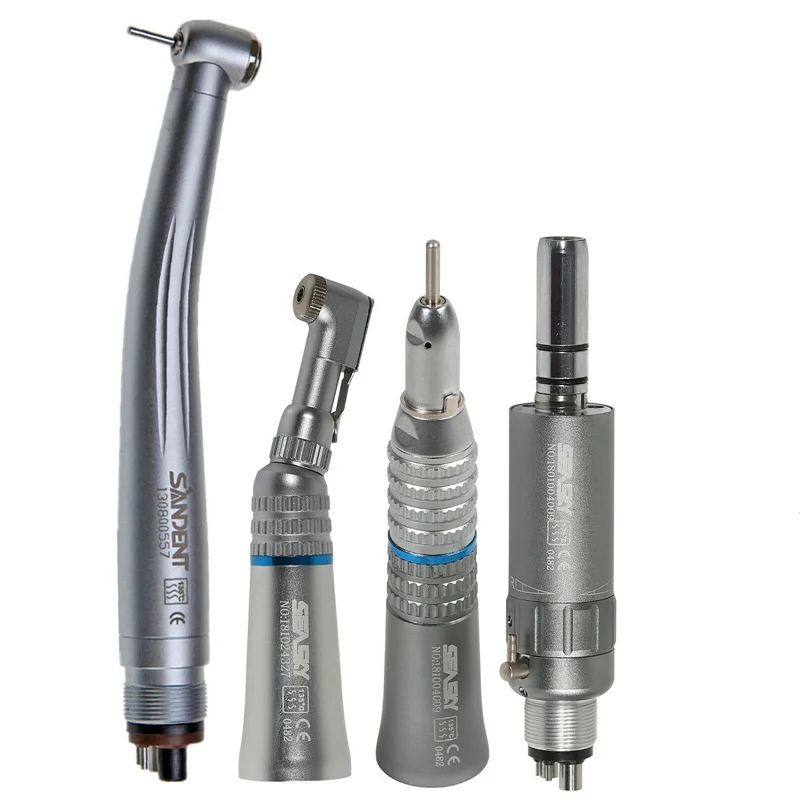 

NSK Style Dental High Low Speed Straight Contra angle Handpiece Air Motor Push Button Air Turbine Tip 4 holes Dental Tools