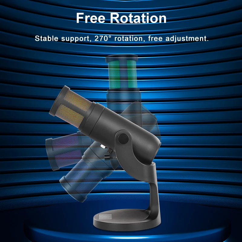 Microfono USB MAMEN con luce dinamica RGB per Computer portatile telefono cellulare PS4 per giochi Live Streaming microfono Karaoke