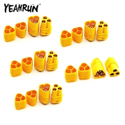 YEAHRUN Yellow MT60 3.5mm 3-pin Motor Connector Bullet Plug Set For RC Model Car Parts Accessories