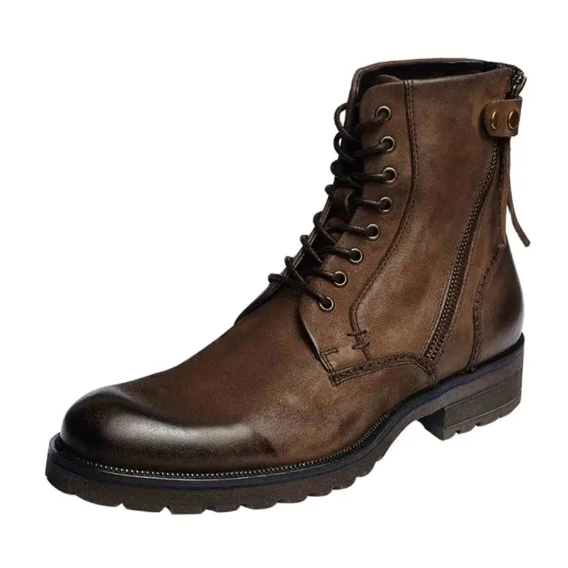 Military Boots Tough Guy Boots All Terrain Sturdy Thick Leather Jungle Boots Shoes Outsole Rubber Strong Men Outdoor Boots