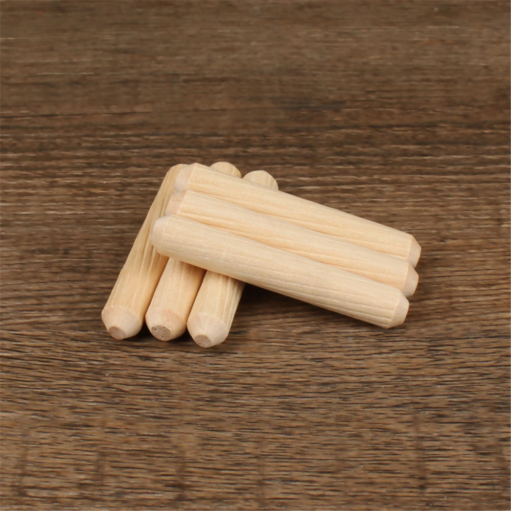 Bastone di legno rotondo pezzo di collegamento per mobili tappo per fori per la lavorazione del legno bastone di legno strumento per la lavorazione del legno con cuneo in scatola