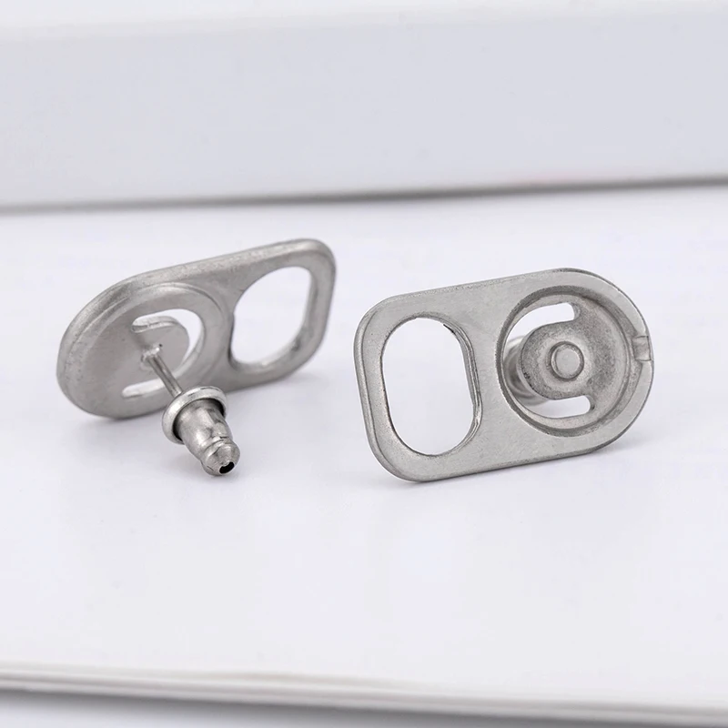 Vintage Ring-Pull Can Earrings Classical Fashion Creative Stainless Steel Stubs Earrings For Women Men Jewelry Party Accessories