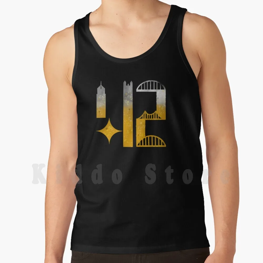 Pittsburgh Pennsylvania 412 Black And Yellow Art 2 Shirts Stickers Tank Tops Vest Sleeveless Pennsylvania Pittsburgh Pgh