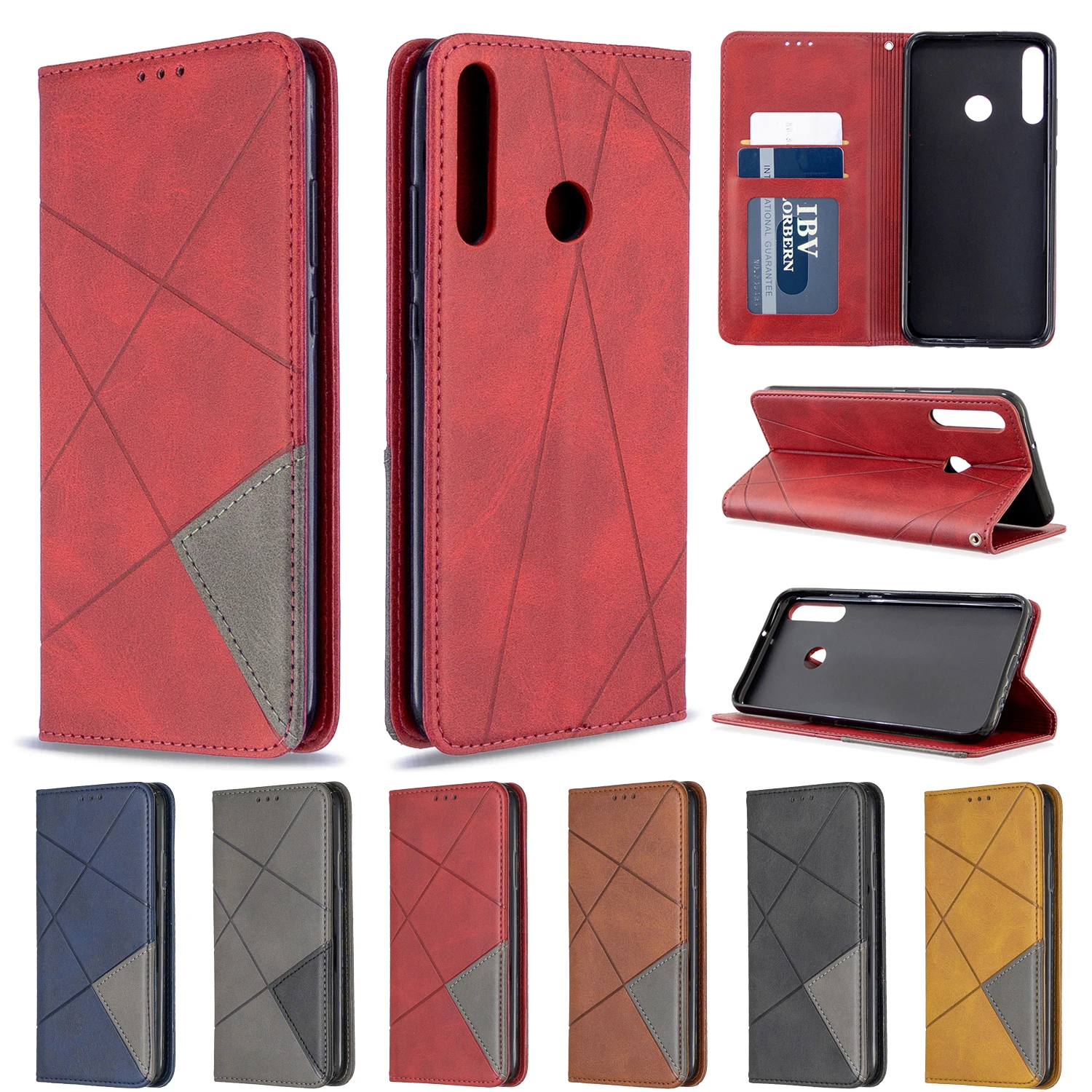 For Huawei P40 Lite P 40 Pro P40Lite P40Pro Flip Stand Business Phone Cover for Huawei P40 Lite E Case Magnetic Leather Case