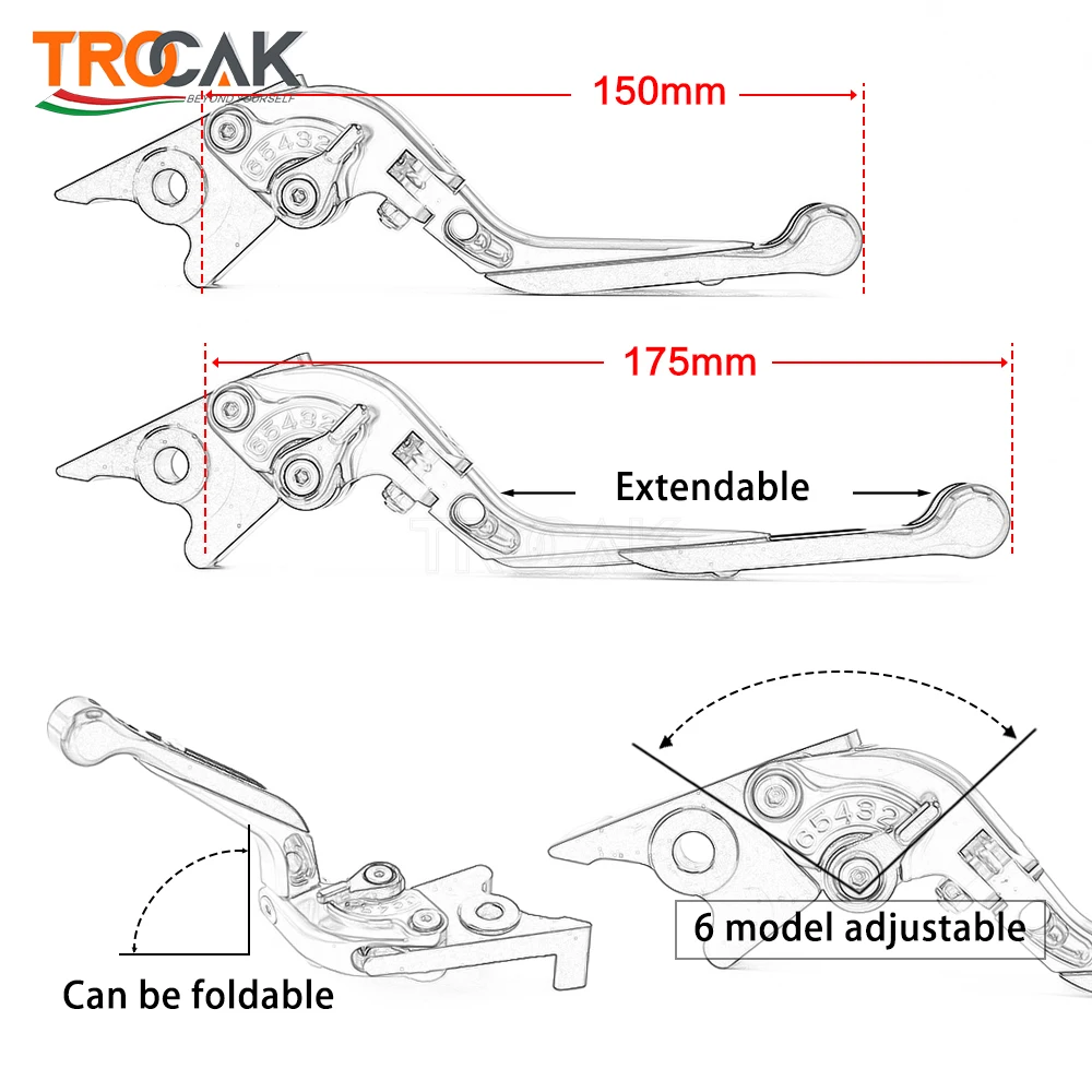 For KAWASAKI Z750 Z 750 2007-2012 Motorcycle Accessories Folding Extendable Brake Clutch Levers LOGO Z750 Green