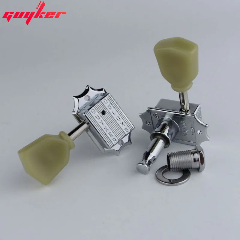 GUYKER Deluxe Vintage Keystone Vintage Style Guitar Machine Head Tuning Peg Tuners for lespaul Guitar Chrome/Nickel color