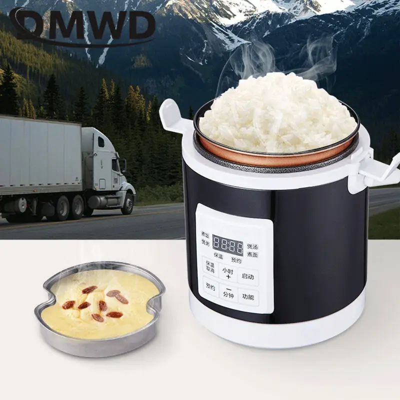 Dual-use Rice Cooker For Home and Truck 12-24V 220V Dual Voltage Micro Intelligence Multicooker Steamer Lorry Long-distance Trip