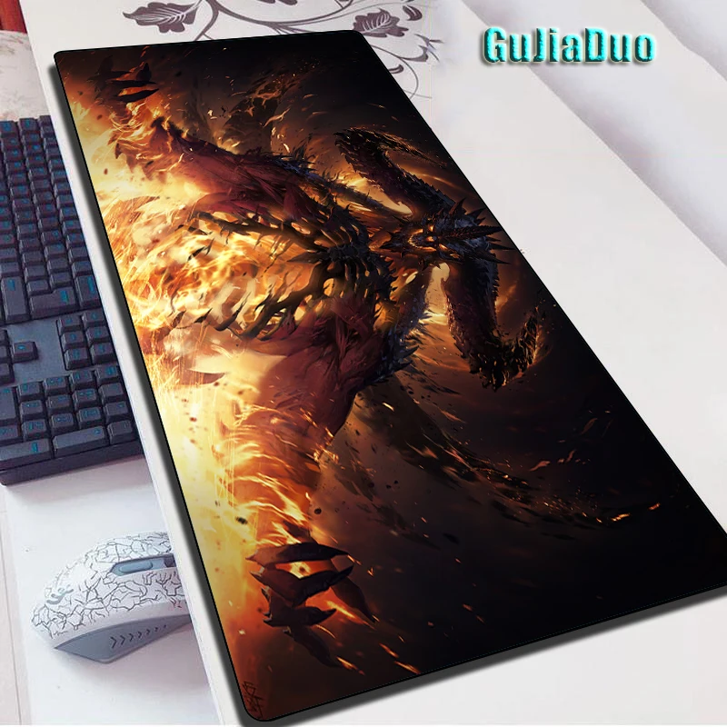 DOTA 40X90Cm Alas Mouse Fiend Bayangan Besar Gamer Alas Meja Keyboard Komputer Aksesori Ruang Permainan XXL Keren Alas Mouse Game