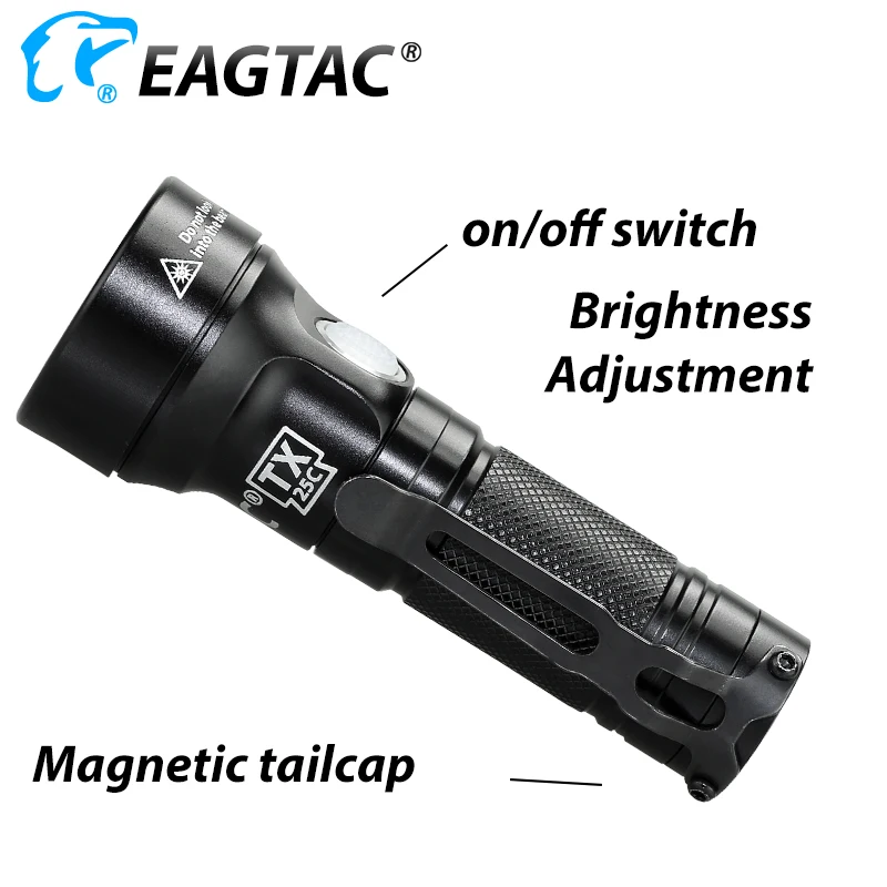 EAGTAC TX25C SFT40 Compact EDC Flashlight 1177 Lumens Long Distance CR123A Pocket Light Side Switch Clip Magnetic Tailcap