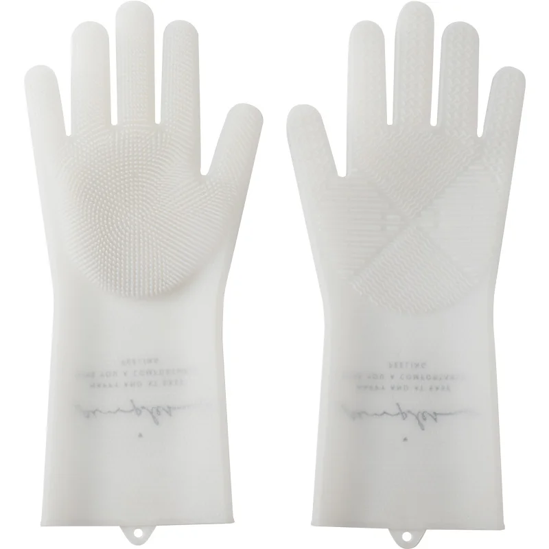

Dishwashing Laundry Cleaning Gloves Magic Silicone Rubber Dishwashing Glove for Household Scrubber Kitchen Clean Tool