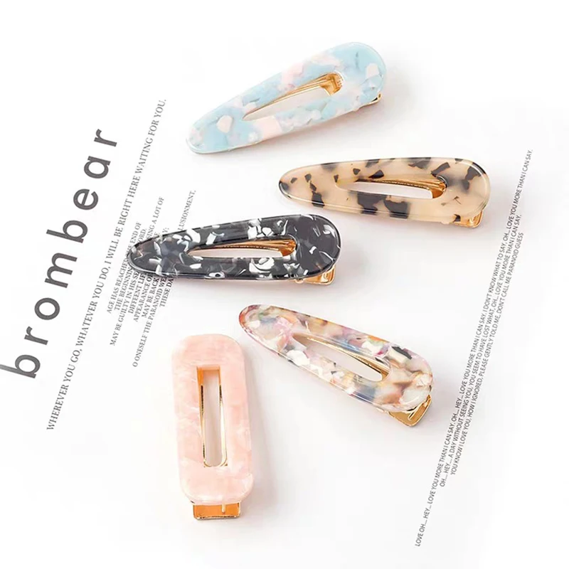 New Arrival Korean Trendy Acrylic Hair Clips For Women Elegant Hairpin Colorful Hollow Out Barrettes Hair Accessories Hot Sale