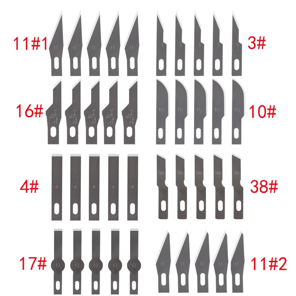 100 sztuk ostrza ze stali nierdzewnej frez grawerski ostrza metalowe ostrze rzeźbione w drewnie kni-fe ostrze wymiana surg-ical skalpel Craft