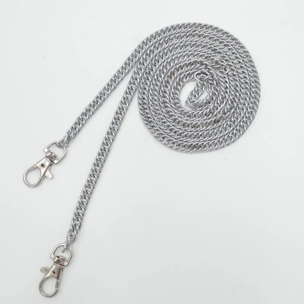 Cadena de Metal para bolsos de hombro, 10 piezas, 120cm, Asa de hebilla, accesorios de correa DIY para Hardware DE DOBLE TEJIDO
