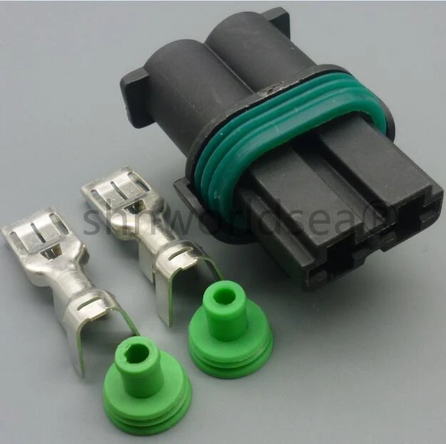 shhworldsea  2 Pin Car Electronic Fan Socket Automotive Connector With Pins And Seals For Peugeot Citroen