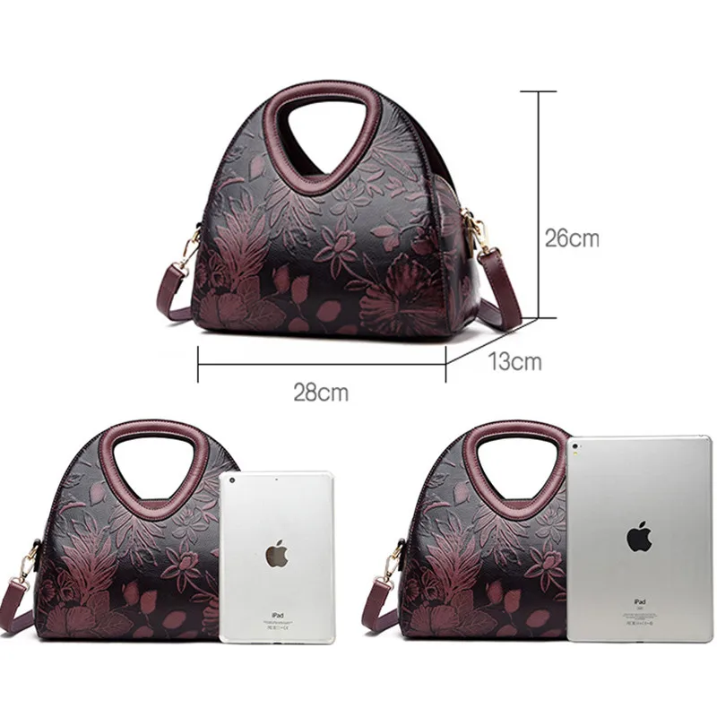 Women Leather Handbags Female Ladies Hand Hobos Bag Mother Shoulder Bag Chinese Style Crossbody Bags For Women 2024 Sac A Main