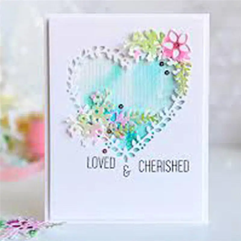 Love Metal Cutting Dies Heart Flower Scrapbooking for Card Making DIY Craft Die Cut Stencil