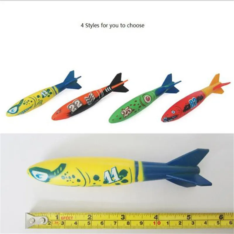 1 Pc Torpedo Rocket Throwing Toy Swimming Pool Diving Game Summer Torpedoes Bandits Children Underwater Dive Sticks Toy