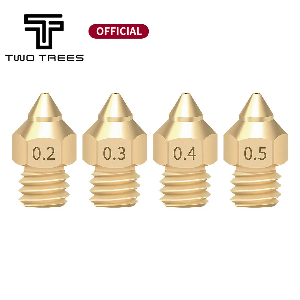 

Twotrees 3D Printer Brass Copper TTS Version Pointed Nozzle Mixed Sizes 0.2/0.3/0.4/0.5 Extruder Print Head For CR-6 SE 1.75MM