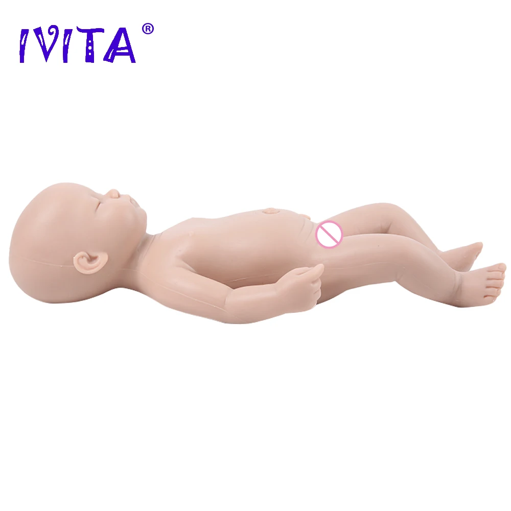 IVITA WG1509 15inch 1420g Full Body Silicone Reborn Baby Dolls Unpainted Unfinished Soft Girl Doll DIY Blank Children Toys