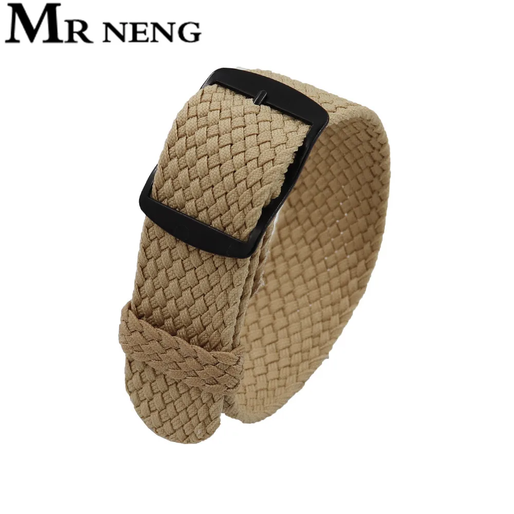 2020 New Soft Breathable Nylon Polyester Watch Strap Sport Bracelet Strap18MMm for Perlon Black Buckle watchband 22 20mm