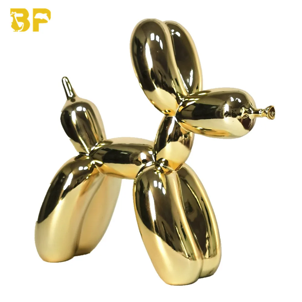 Modern Art Luxury Pattern Design Balloon Dog Sculpture, Special Statue, Home Decoration, Art Ornament, 28cm