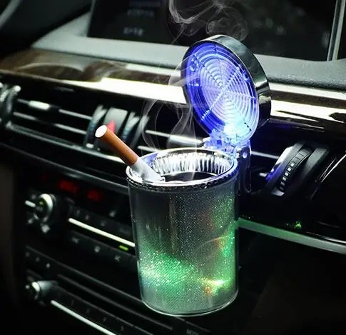 Universal Car Colorful Ashtray Portable LED Light Car Ashtray Cigarette Holder Car Styling Mini Cup Holder Car Accessories - Image 2