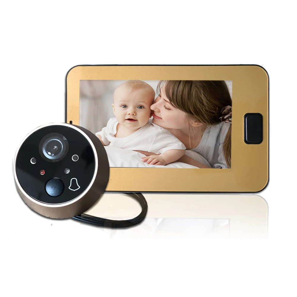 ใหม่4.3นิ้วหน้าจอ LCD สีดิจิตอล IR Night ประตูกล้องบันทึก Viewer ประตูดิจิตอลสมาร์ท Peephole Doorbell