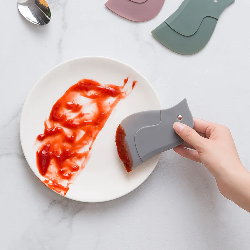 Household Kitchen Multifunctional Soft Scraper Dirt and Grease Cleaning Tool Silicone Scraper To Clean Pots and Oil Stains