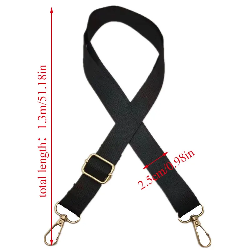 1.3M Long Shoulder Bag Strap Fashion Wide Replacement Strap For Bags DIY Solid Color Cross Body Nylon Bag Straps Bag Accessories