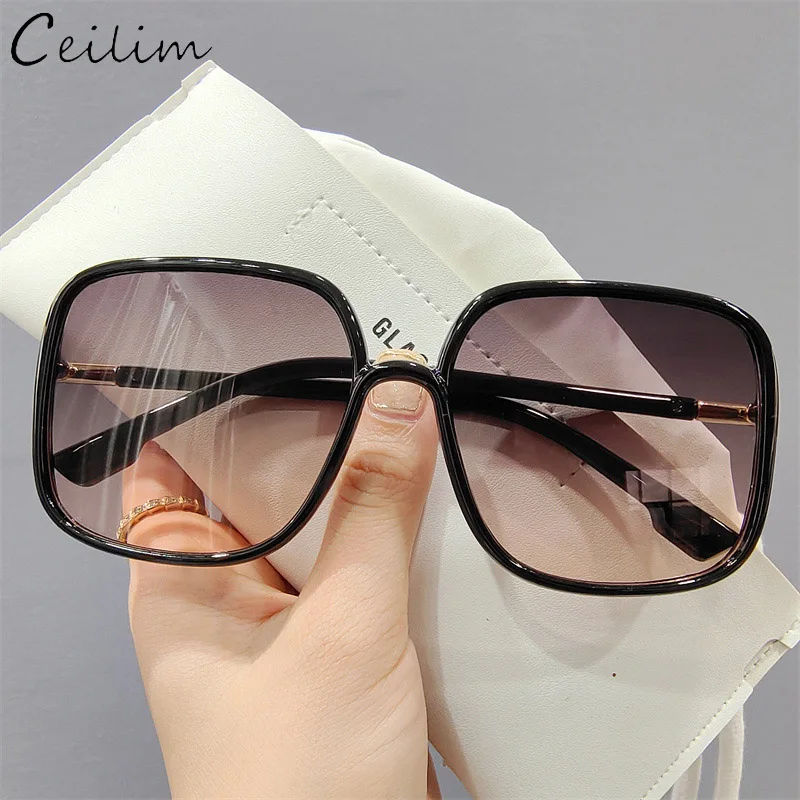 

Newest Square Elegant Sunglasses Women Luxury Brand Designer Big Frame Oversized Sun Glasses Female Lady Vintage Shades Eyewear