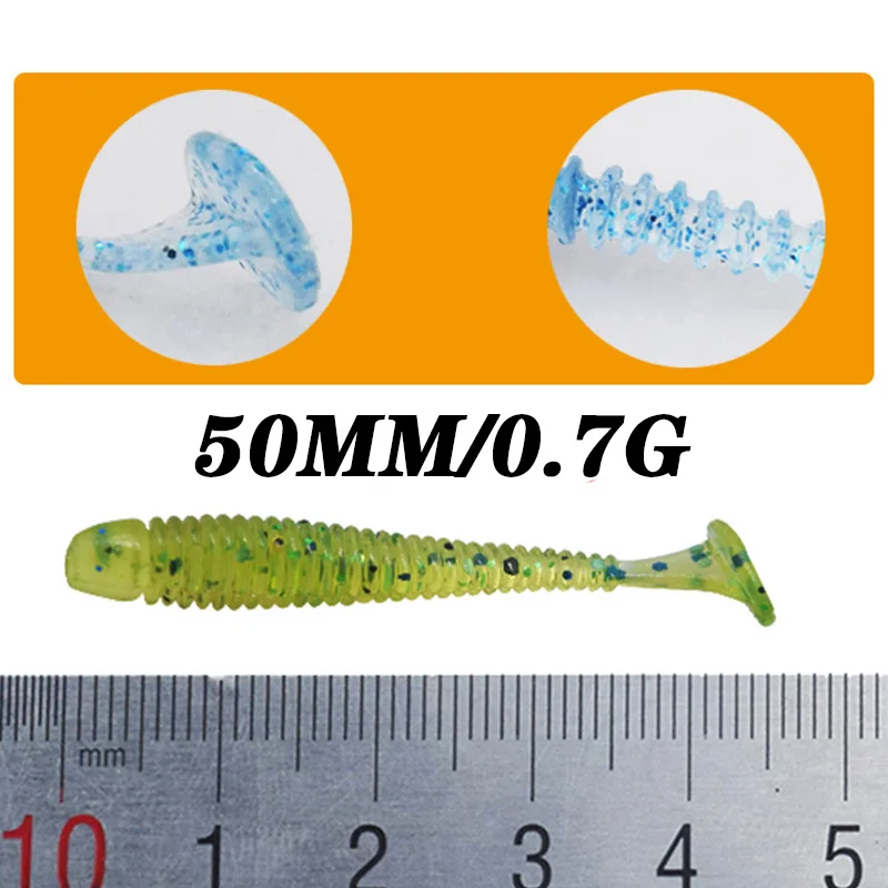 110pcs/Lot Fishing Lure Jigging Wobblers Soft Bait Set 5cm 0.7g Carp Bass Fishing Grub Tackle Artificial Silicone Bait Swimbait