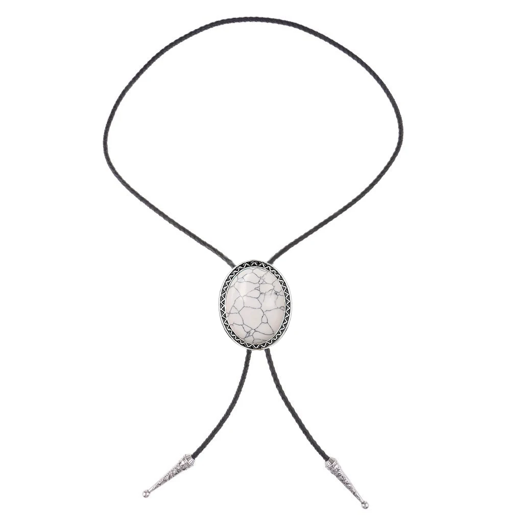 Natural Stone Scorpion Bolo Tie for Man Indian Cowboy Western Cowgirl Leather Rope Zinc Alloy Necktie