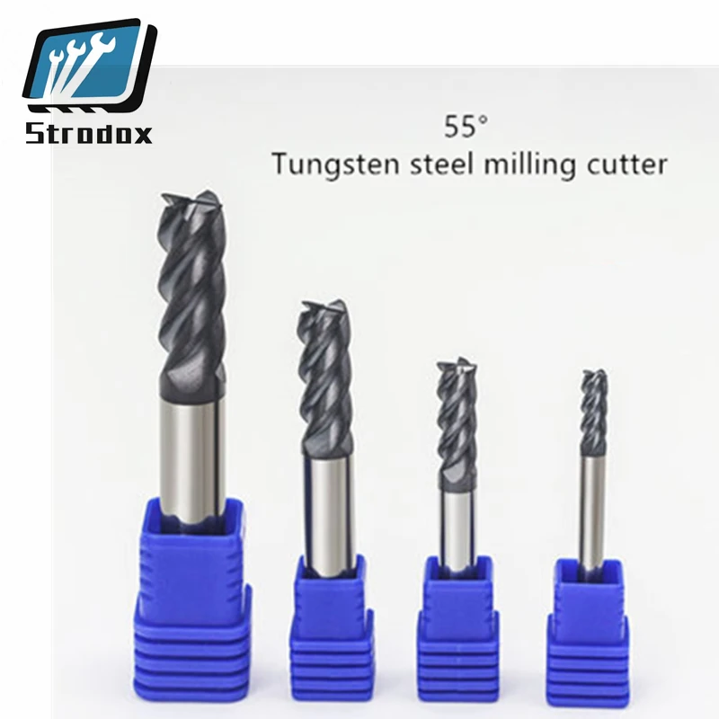 5 PCS 55 degree stainless steel special tungsten steel milling cutter titanium alloy milling cutter  1-2-3-4-5-6-8-10-12-20