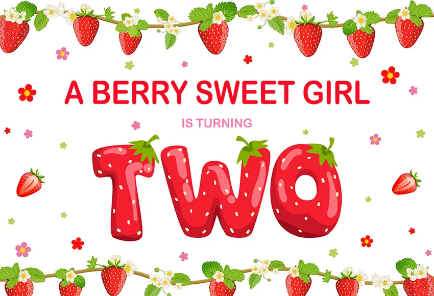 خلفية Avezano حلوة على شكل فراولة 2nd لحفلات أعياد الميلاد خلفية فتاة على شكل بتلات استحمام الطفل خلفية للتصوير الفوتوغرافي لصورة استوديو راية